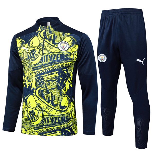 Sudadera De Training Manchester City 2024/25 Amarillo Azul